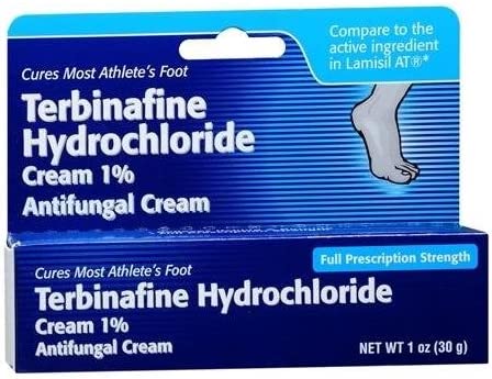 Terbinafine 1 Percent (1%) Cream 30 g (1 oz) --- Generic for Lamisil AT --- Pack of 5 --- Taro Pharma 2 51672-2080-02-terbinafine-1-percent-antifungal-cream-1-oz-30-grams-lamisil-at-generic