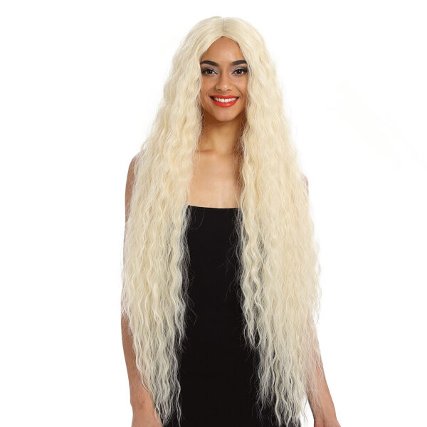 Blonde Super Long Wavy Lace Synthetic Hair Wig - Image 3