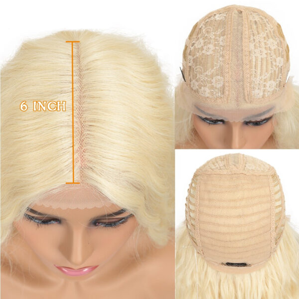 Blonde Super Long Wavy Lace Synthetic Hair Wig - Image 8