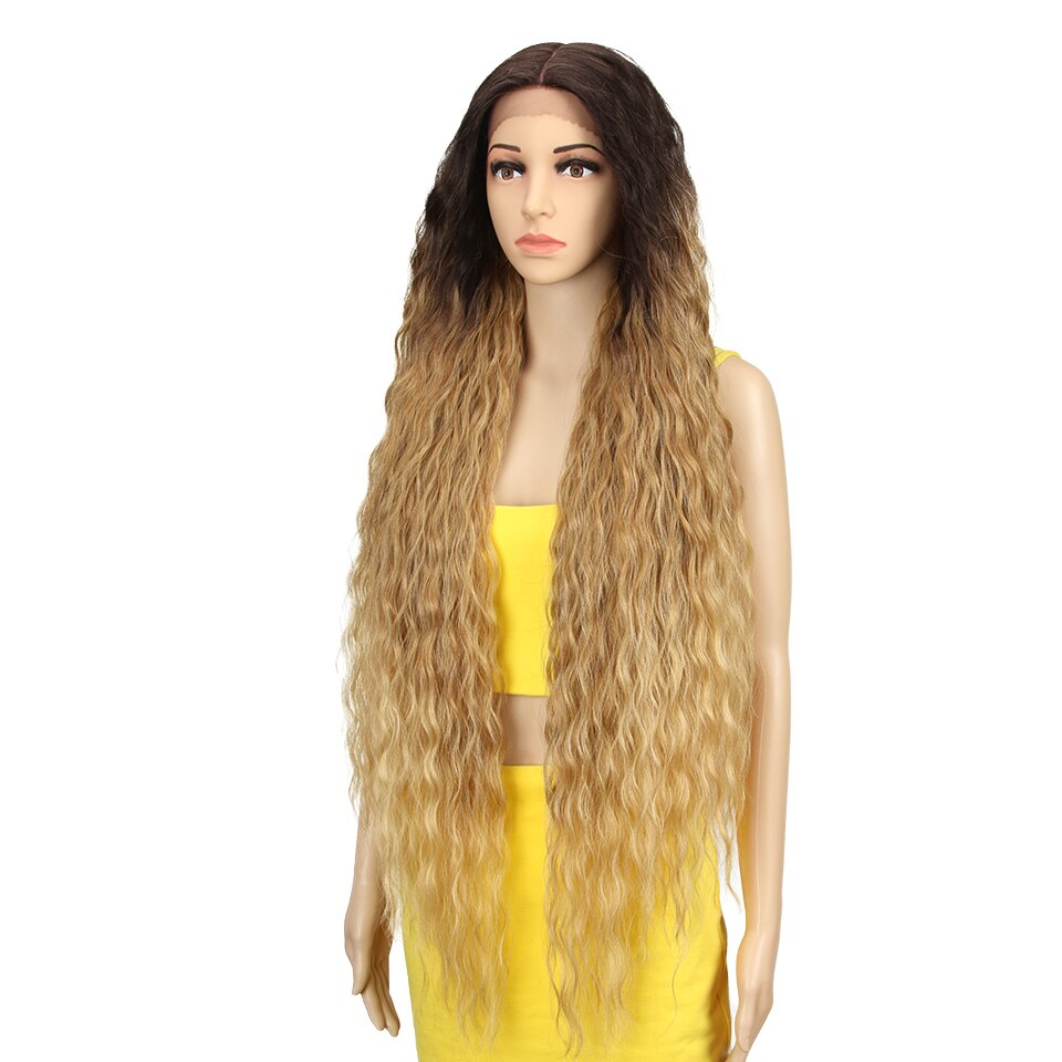 Blonde Super Long Wavy Lace Synthetic Hair Wig