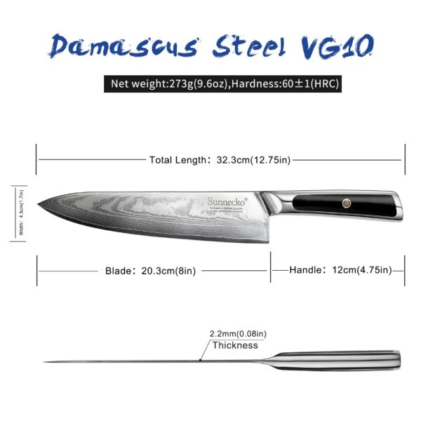 Damascus Steel Chef Knife - Image 4