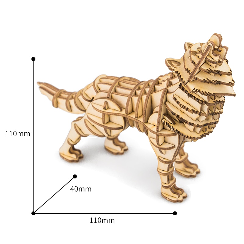 DIY 3D Wooden Animal Building Puzzle