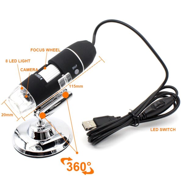 1000x / 1600x LED USB Digital Microscope - Image 4