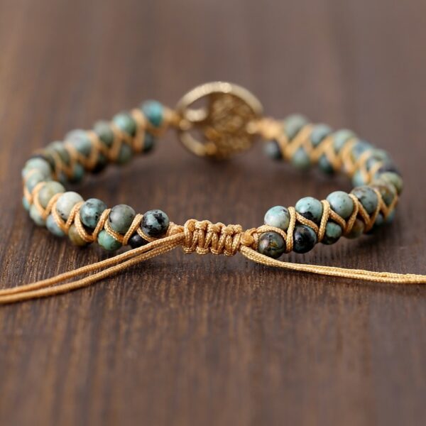 Vintage Leather Bracelet with Natural Stone - Image 5