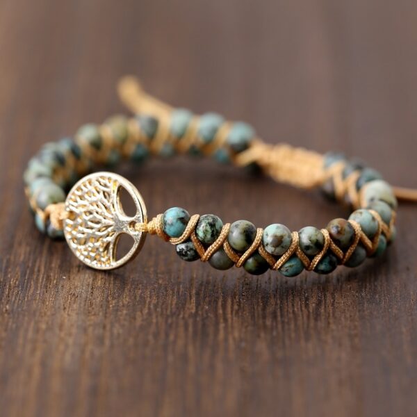 Vintage Leather Bracelet with Natural Stone - Image 4