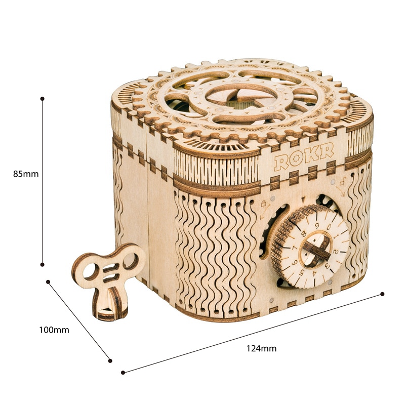 DIY 3D Treasure Box Wooden Puzzle