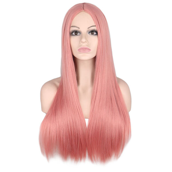 Bright Pre-Colored Long Straight Synthetic Hair Wig - Image 3