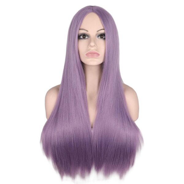 Bright Pre-Colored Long Straight Synthetic Hair Wig - Image 5