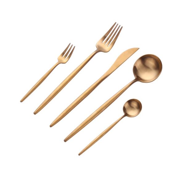 Stainless Steel Cutlery Set in Gold - Image 3