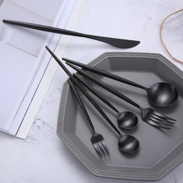 Matte Black Tableware Set - Image 5