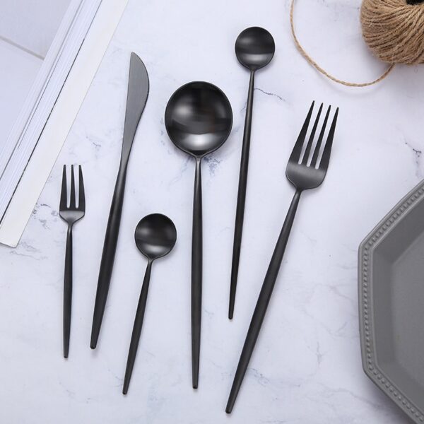 Matte Black Tableware Set - Image 6