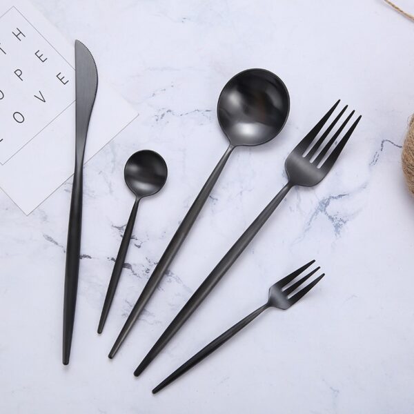 Matte Black Tableware Set - Image 7