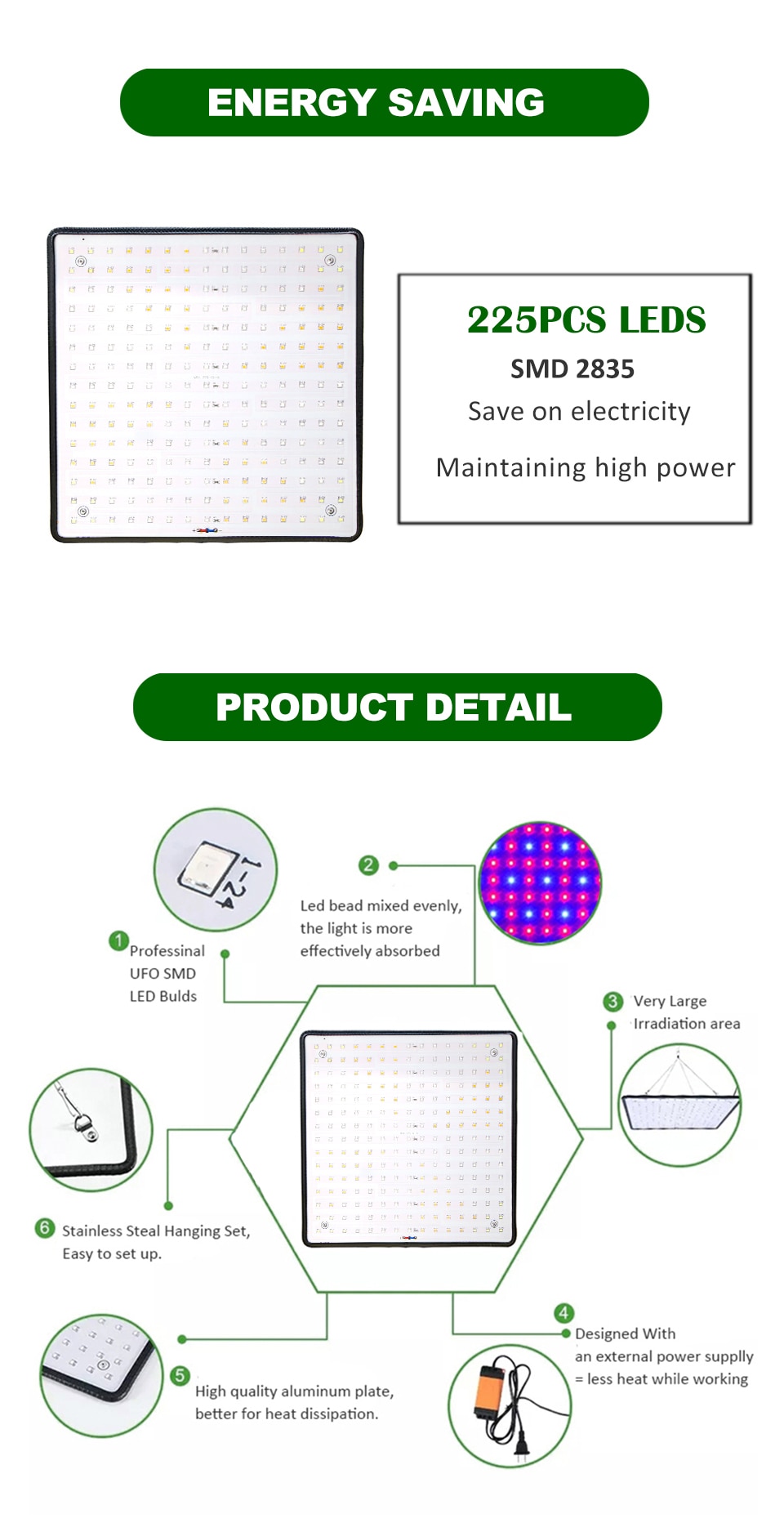 Ultra Light Full Spectrum Hydroponics Lamp