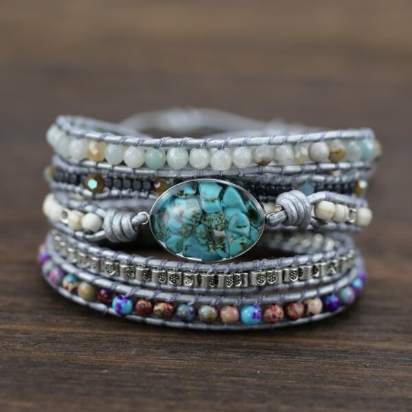 Natural Stones Decorated Wrap Bracelet - Image 7