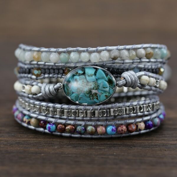 Natural Stones Decorated Wrap Bracelet - Image 6