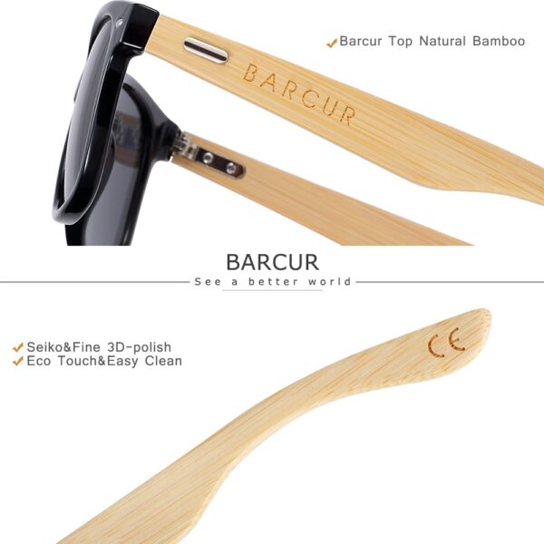 Men's Polarized Bamboo Sunglasses - Image 4