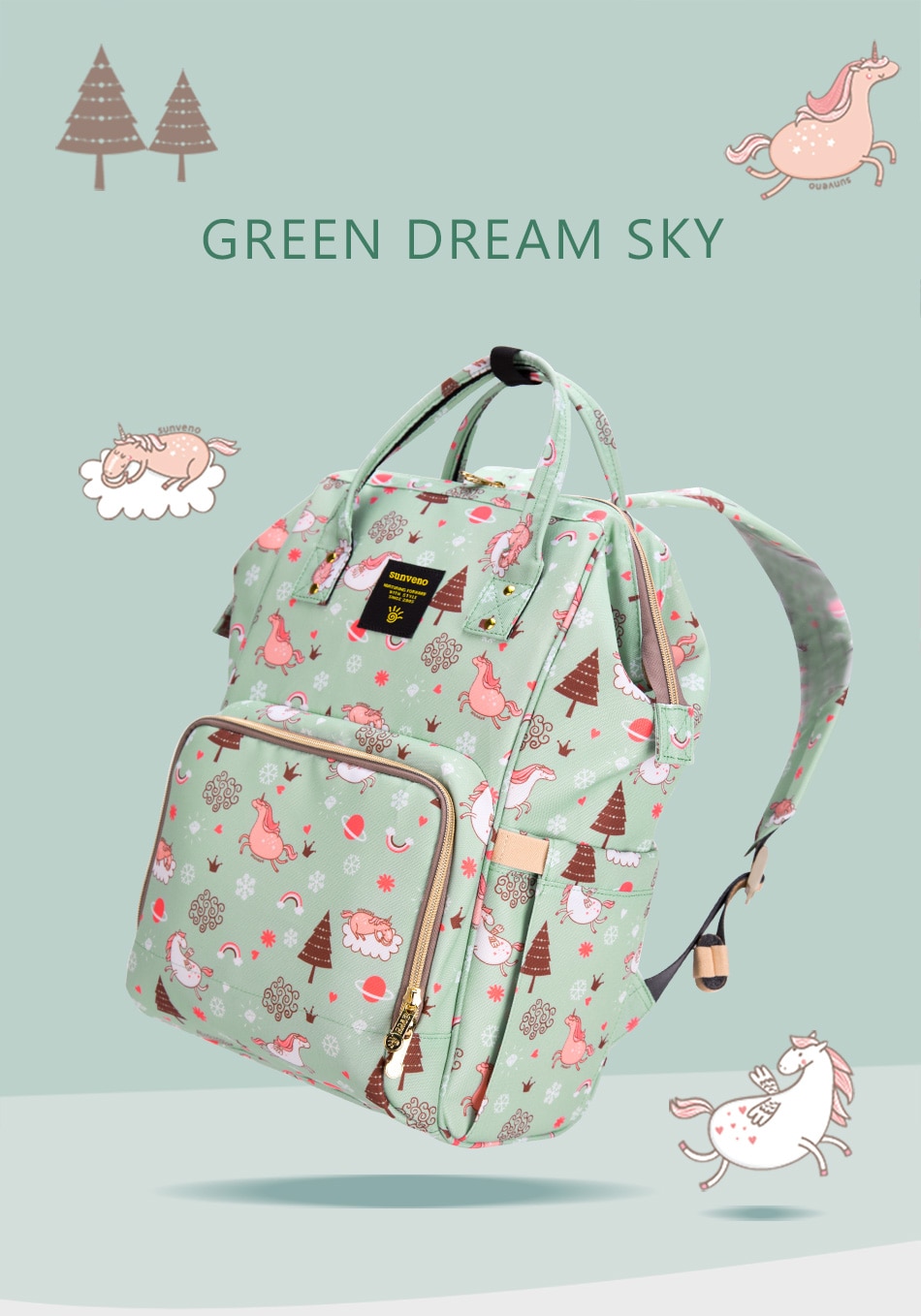 Plain Polyester Diaper Backpack