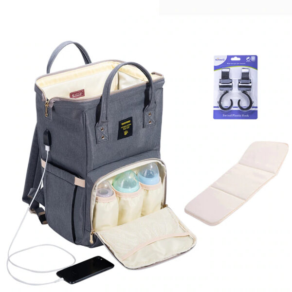 Plain Polyester Diaper Backpack - Image 3