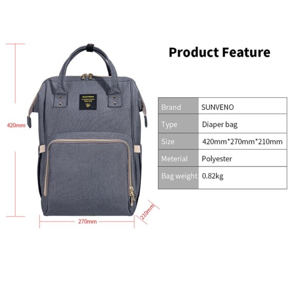 Plain Polyester Diaper Backpack - Image 6