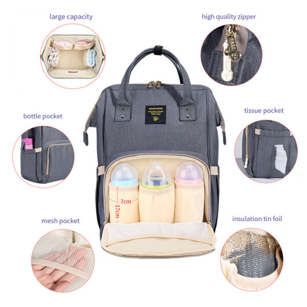 Plain Polyester Diaper Backpack - Image 4