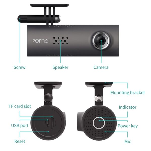 Tube Design WiFi 1080P HD Dashcam with Voice Control - Image 6