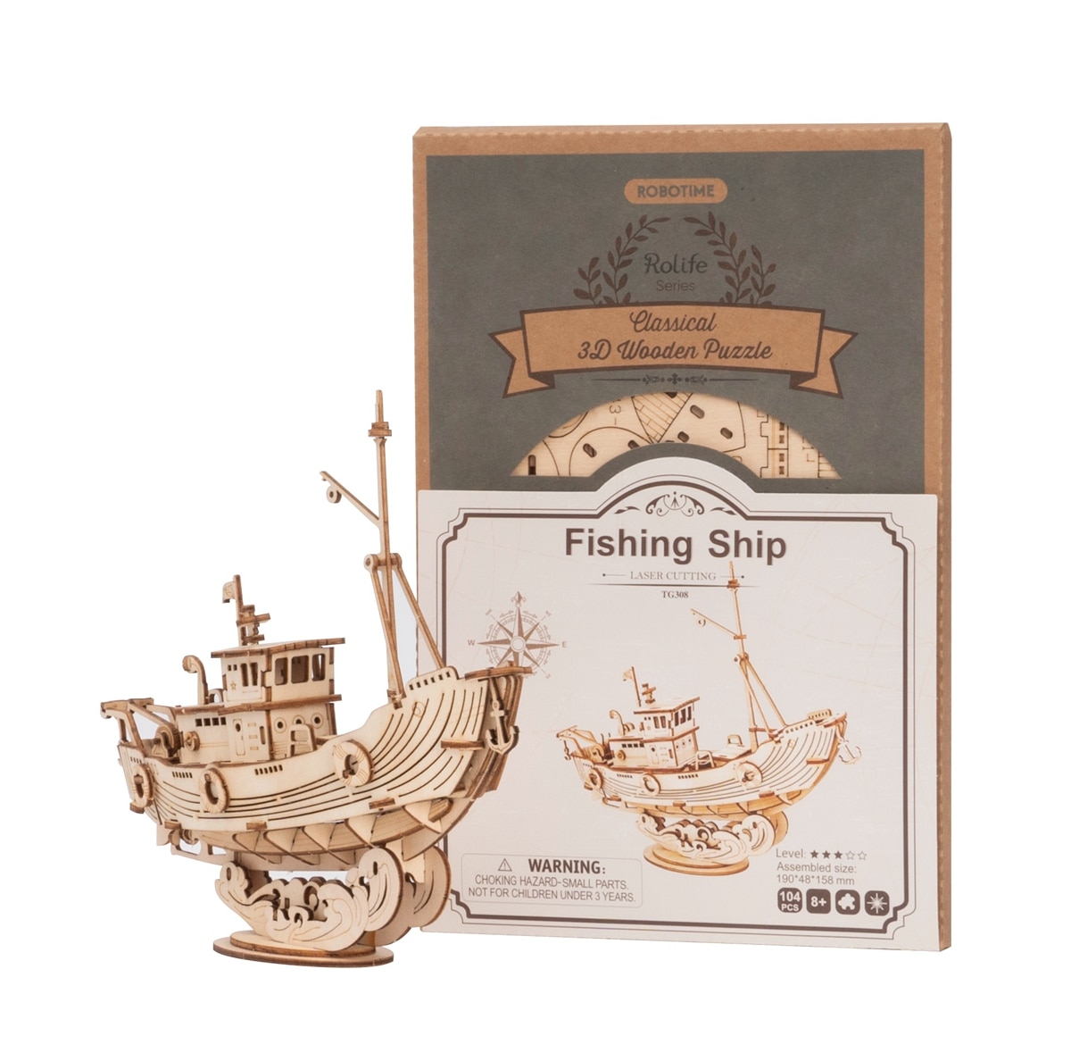 3D Wooden Boat Puzzle