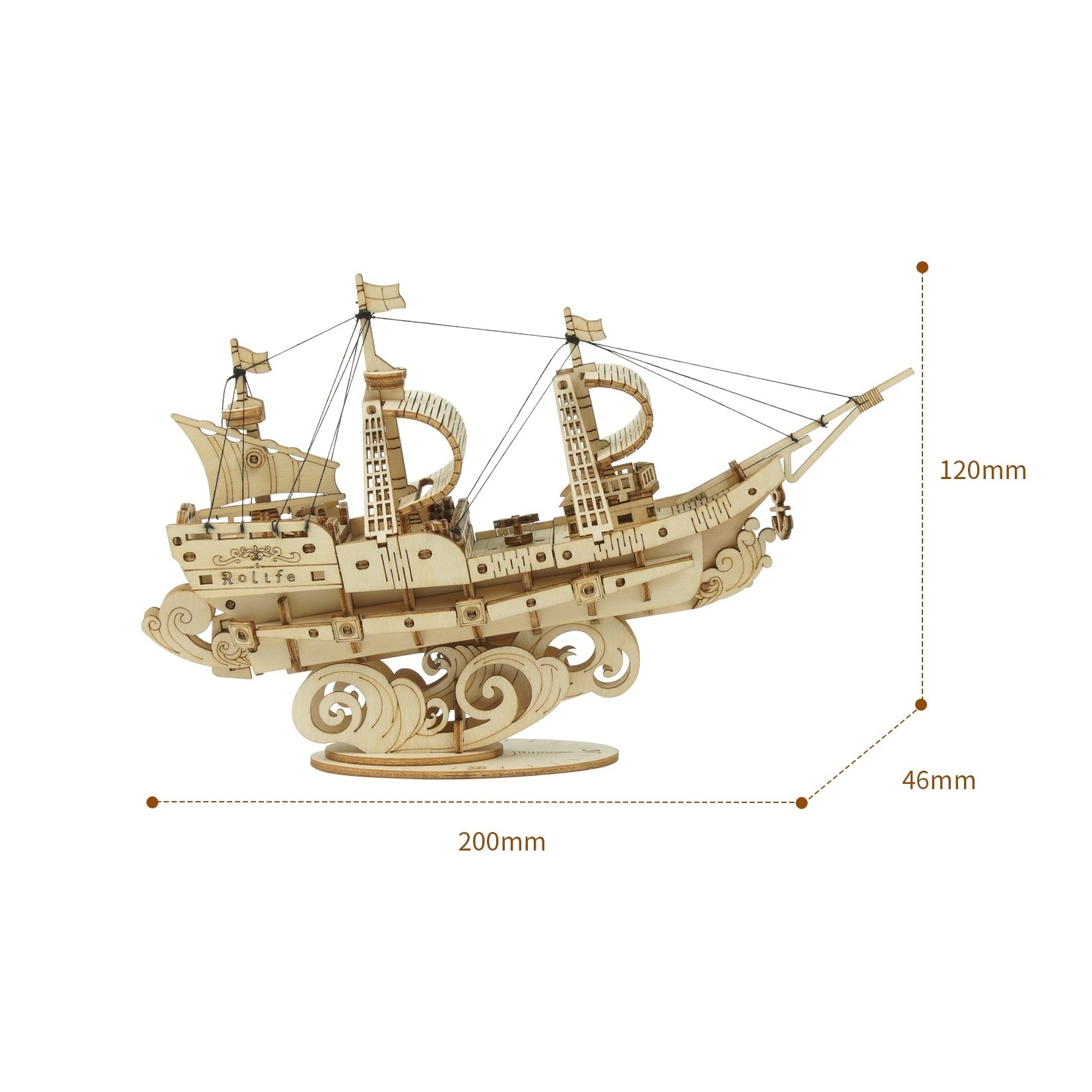 3D Wooden Boat Puzzle