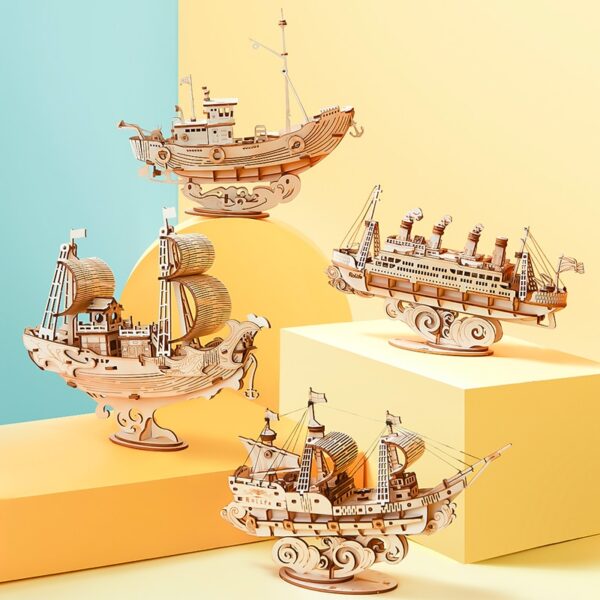 3D Wooden Boat Puzzle - Image 4