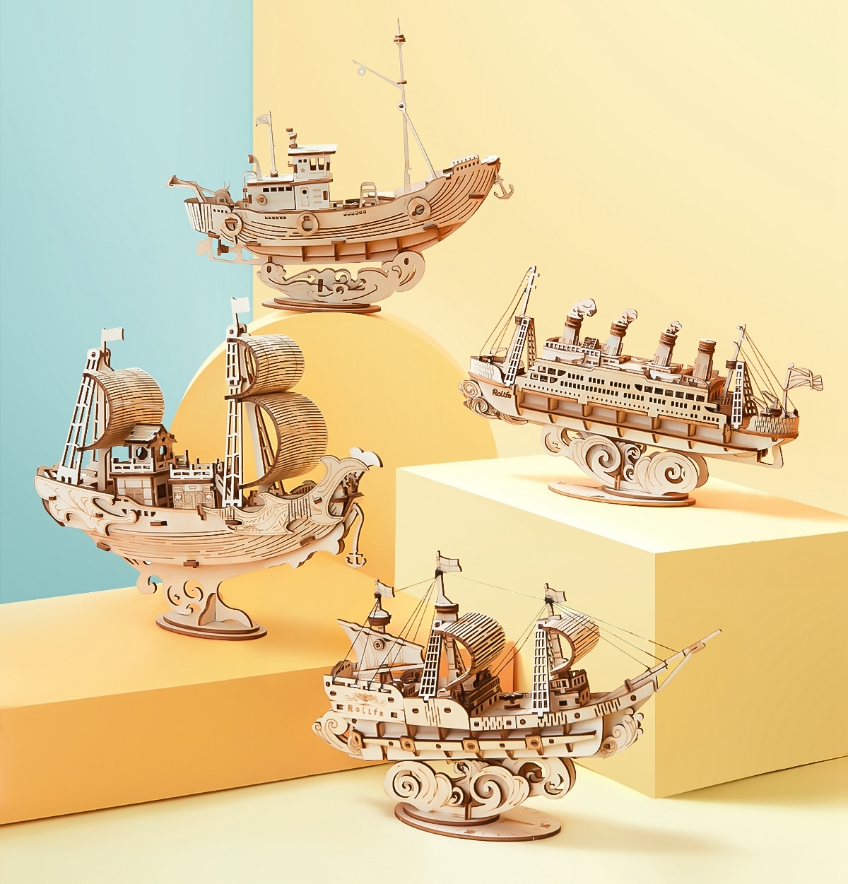 3D Wooden Boat Puzzle