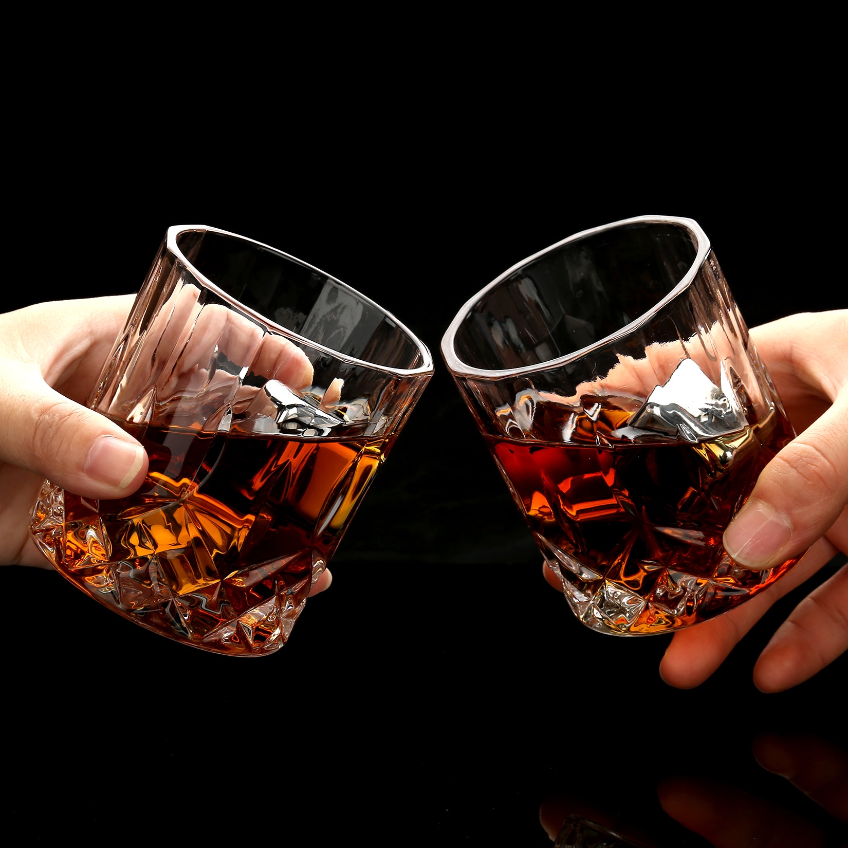 Whiskey Chilling Rocks in Wooden Box