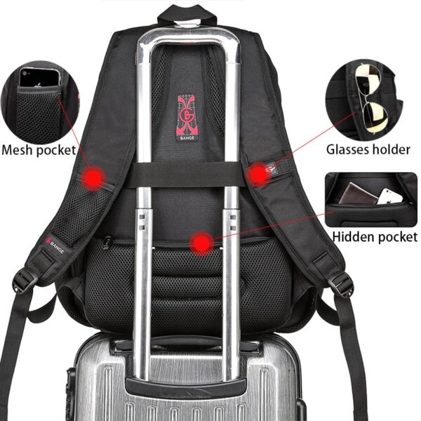 Men's 45L USB Backpack with Raincover - Image 8