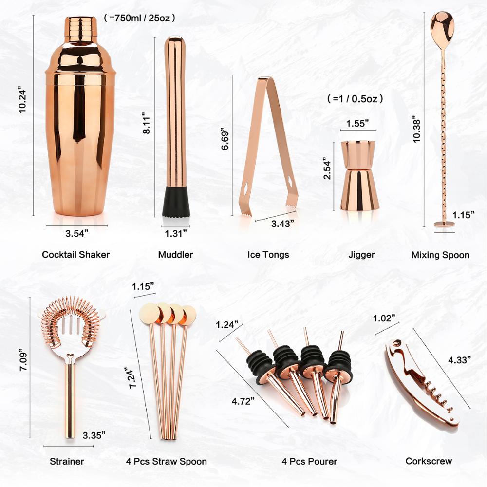 Rose Gold Cocktail Shaker Making Set