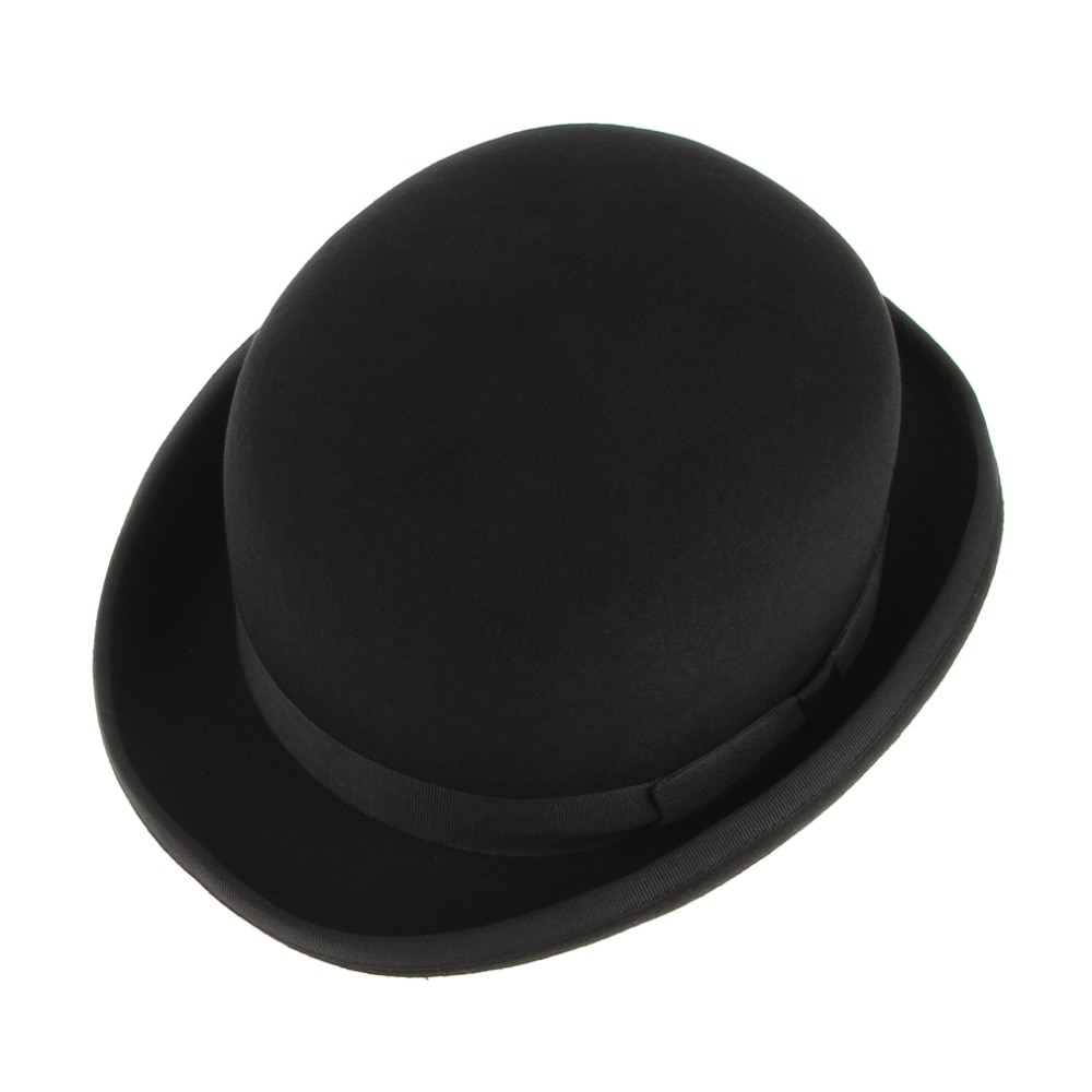 Men's Black Wool Bowler Hat