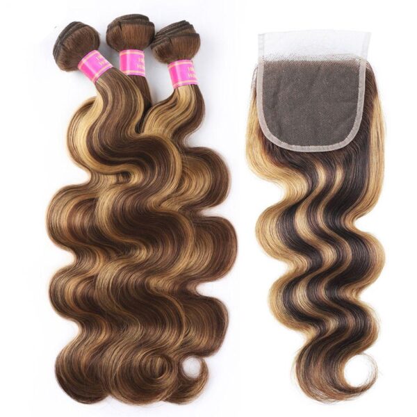 Ombre Body Wave Bundles with Closure - Image 4