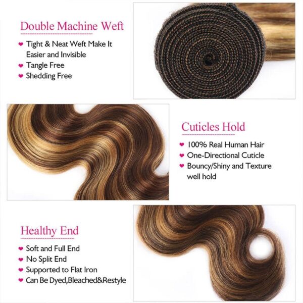 Ombre Body Wave Bundles with Closure - Image 6