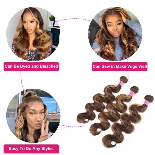 Ombre Body Wave Bundles with Closure - Image 3