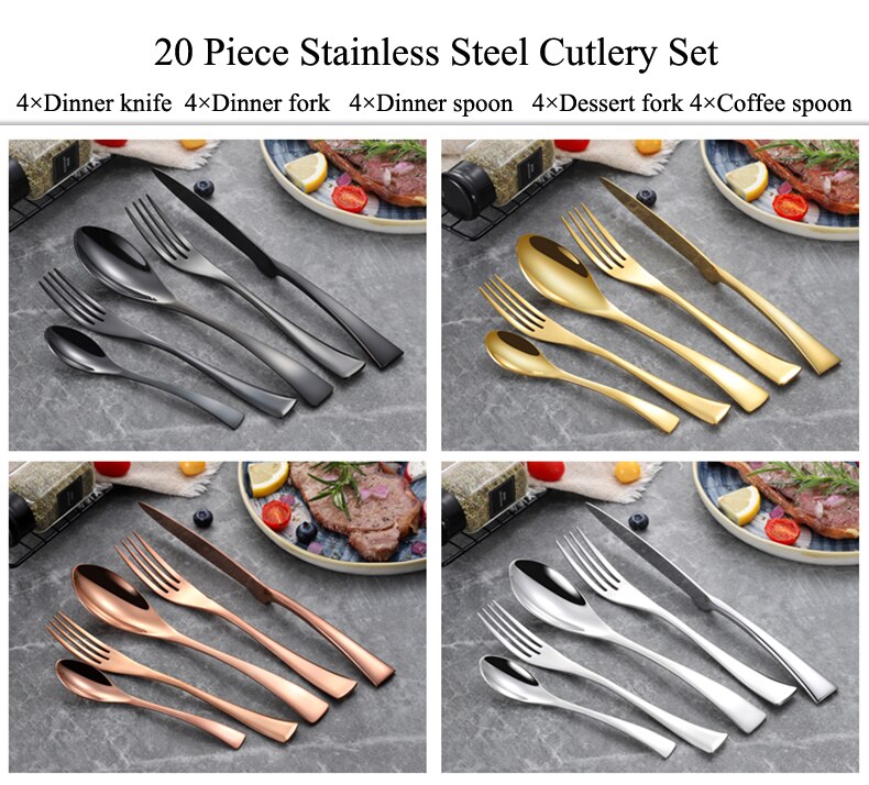 Stainless Steel Cutlery Set, 24 Pcs