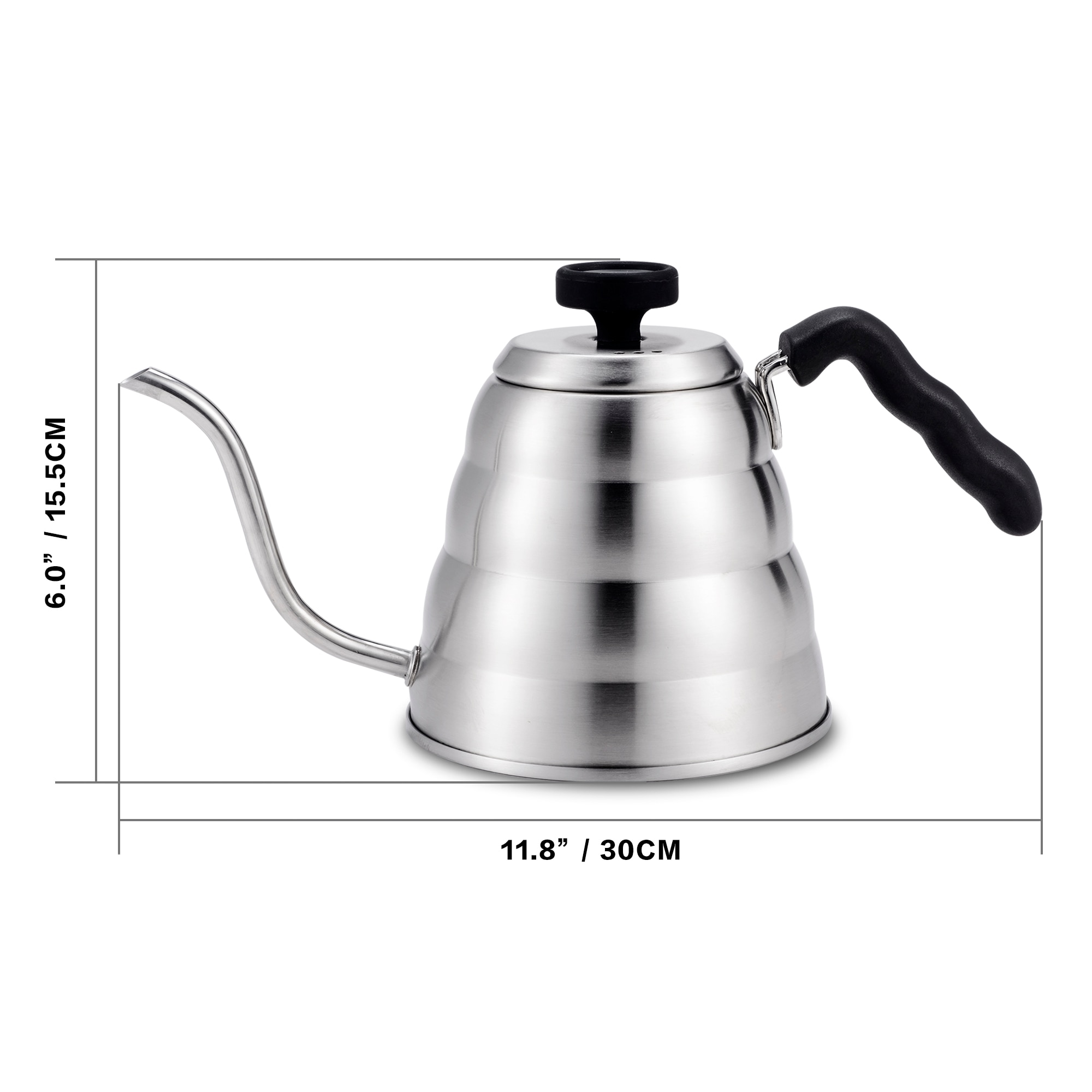 Silver Coffee Kettle with Thermometer