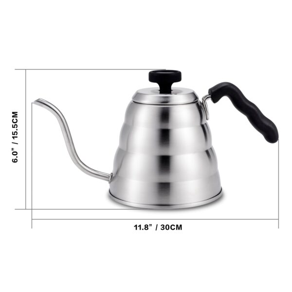 Silver Coffee Kettle with Thermometer - Image 6