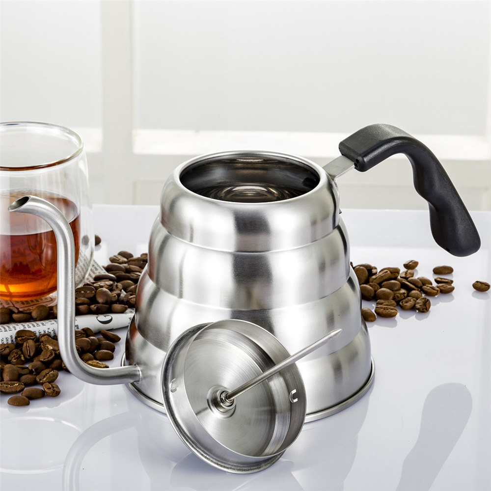 Silver Coffee Kettle with Thermometer