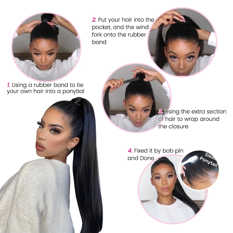 Human Hair Ponytail Extension