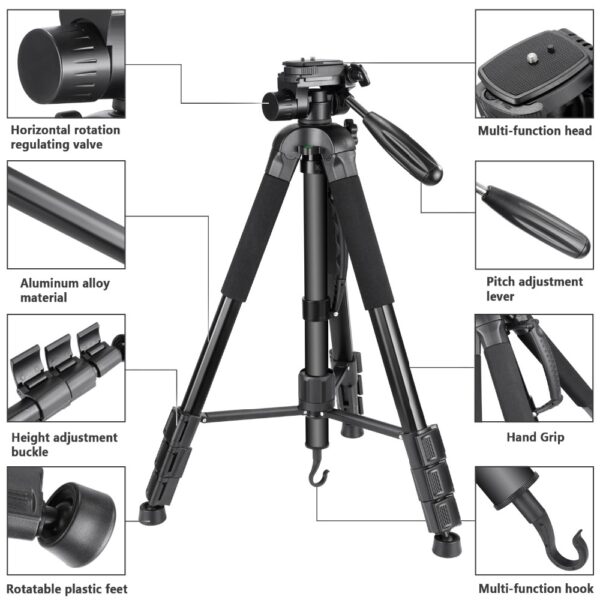 Aluminum 2-in-1 Camera Tripod - Image 3