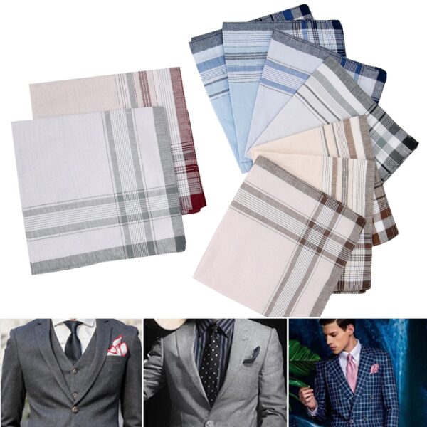 Men's Plaid Pocket Squares Set - Image 3