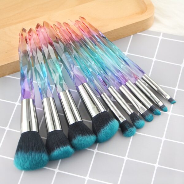 Colorful Makeup Brushes 10 pcs Set - Image 3