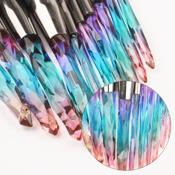 Colorful Makeup Brushes 10 pcs Set - Image 6