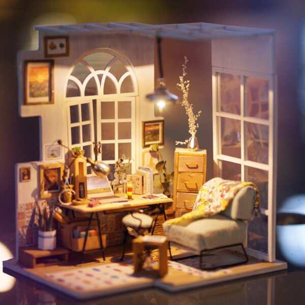 Miniature Cabinet Room DIY Doll House with Furniture - Image 4