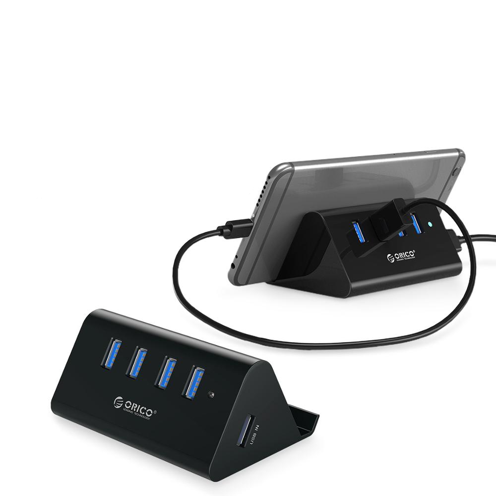 Compact 4-Ports USB 3.0 HUB and Phone Holder