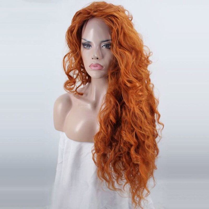 Ginger Red Long Wavy Synthetic Hair Wig