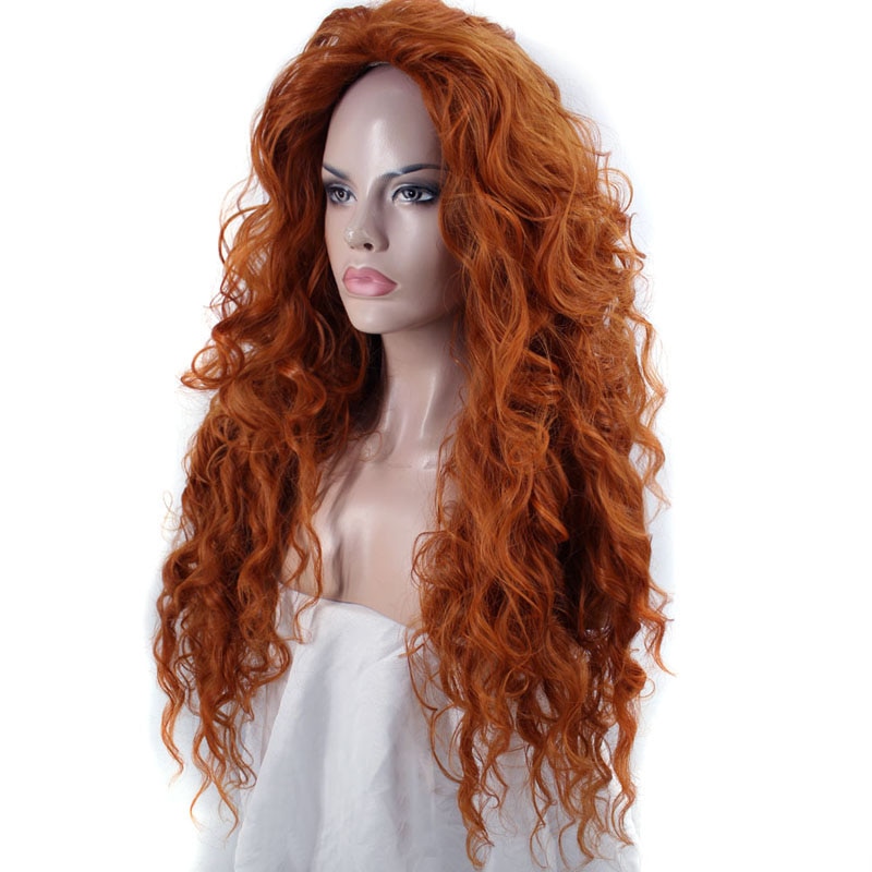 Ginger Red Long Wavy Synthetic Hair Wig