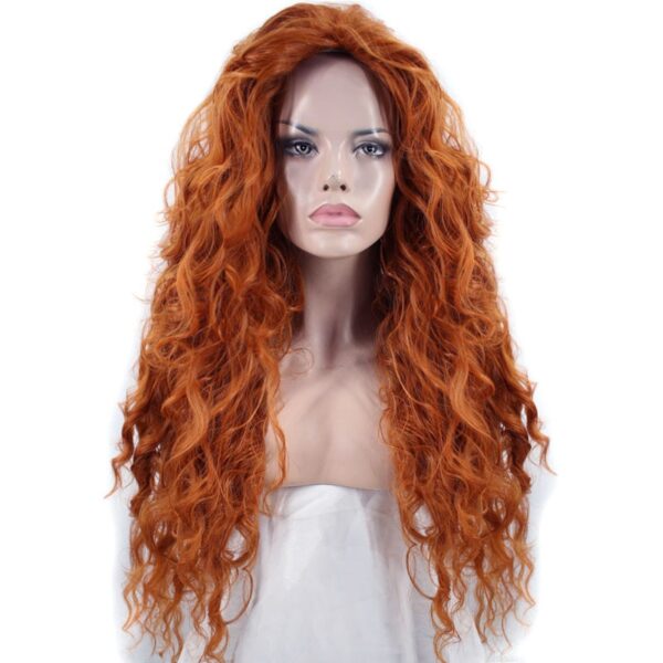 Ginger Red Long Wavy Synthetic Hair Wig - Image 3